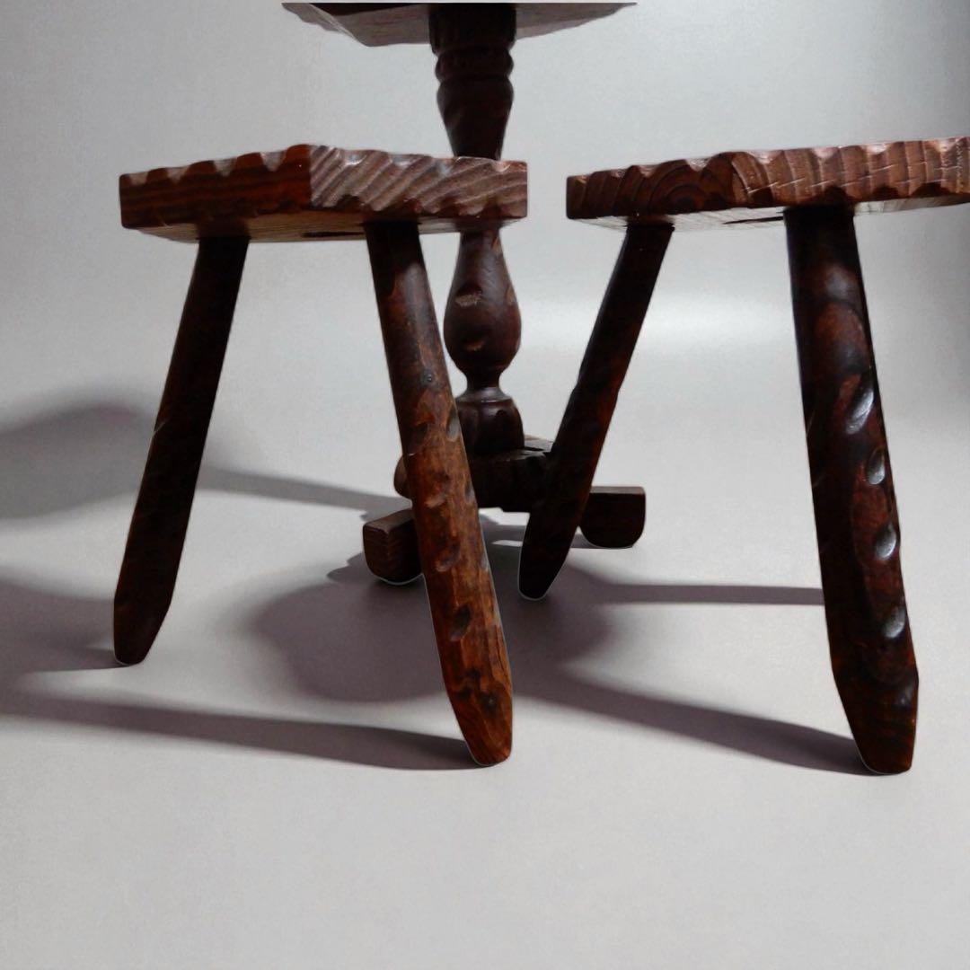 【希少・良品】スペイン製 カントリー家具 テーブル＆チェア2脚　アンティーク