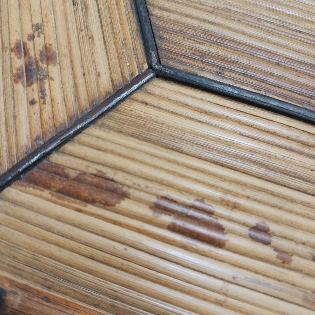 Y179 煎茶道具 紅斑竹 網代網 六角煎茶盆 茶盆　ma　の