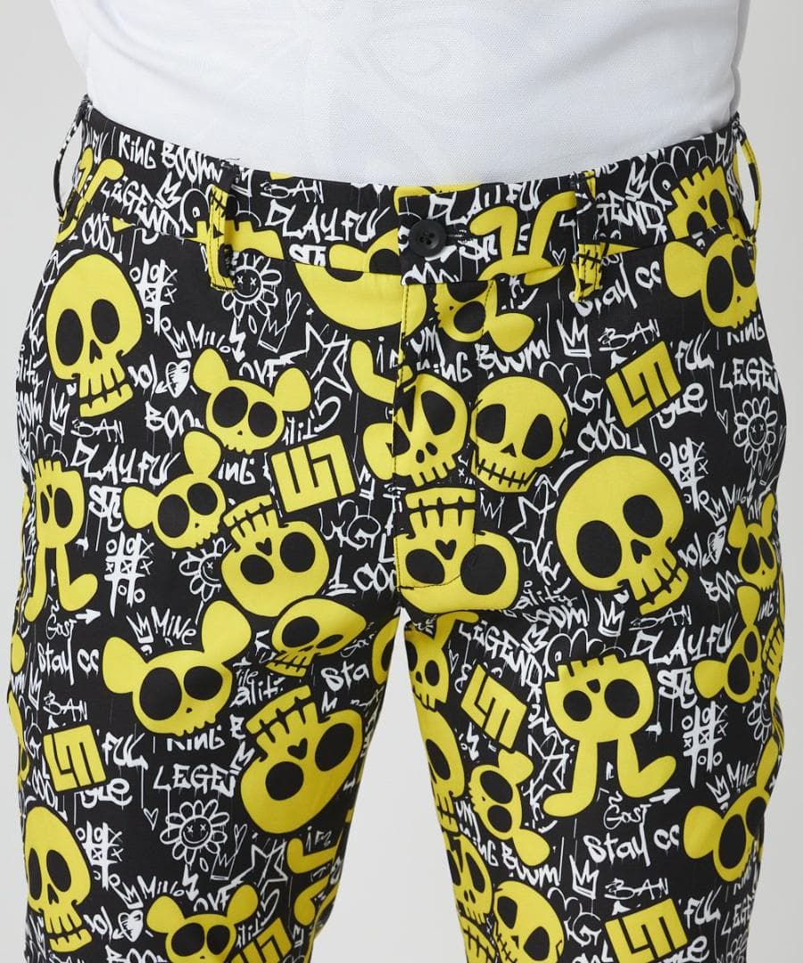 ★春ゴルフ★ラウドマウスゴルフ★ストレッチツイル柄パンツ★LL★アニマルスカルズ