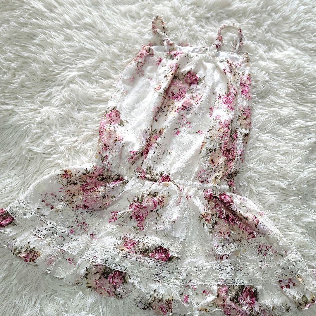 00s 希少 LIZLISA 総レースローズ キャミワンピ 姫ロリ パワネ