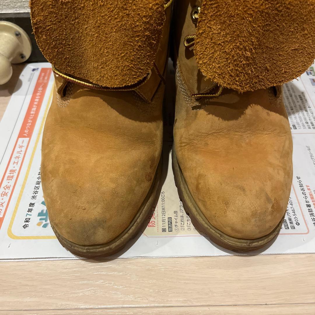 Timberland 防水ベージュレザー ワークブーツ