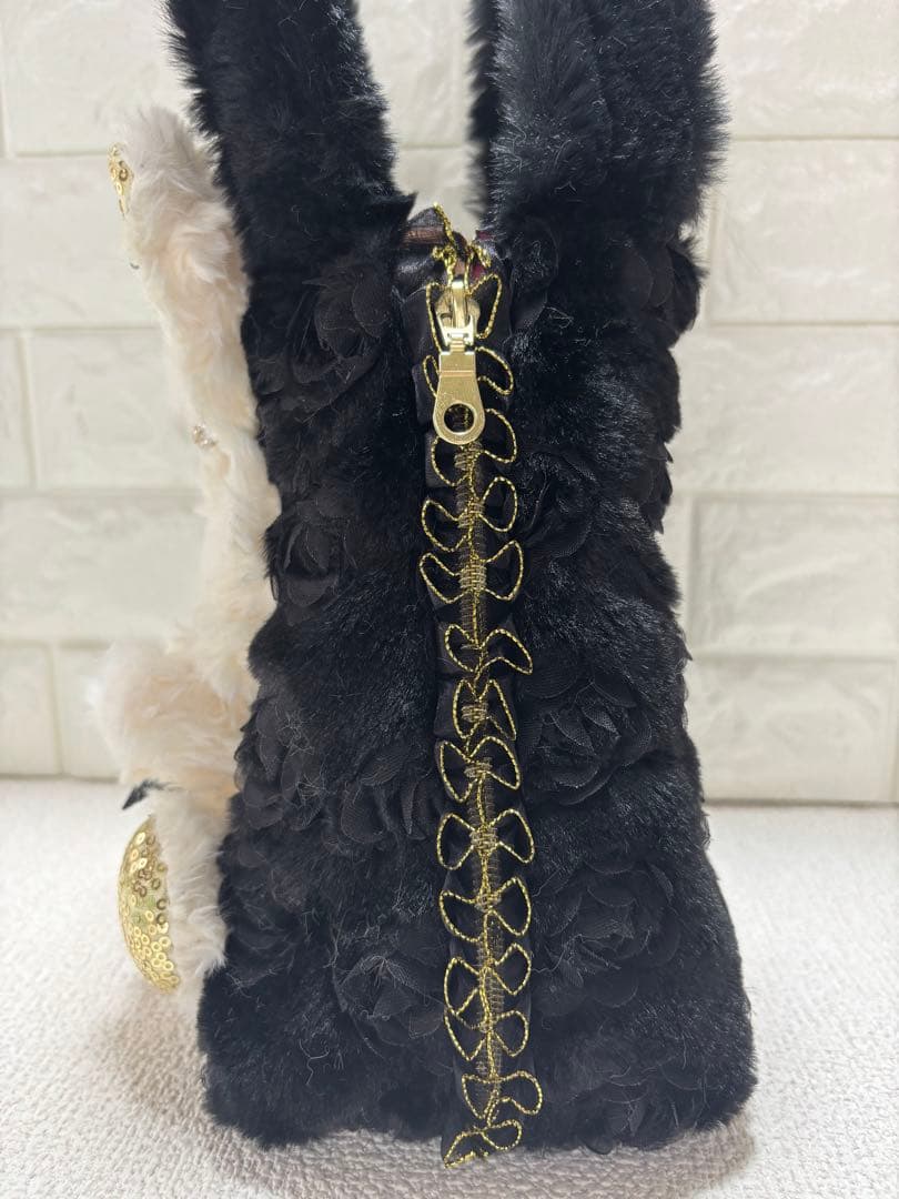 黒*こ様 コヤンイサムチョン　サイドファスナーバッグ　白うさぎちゃん　ヒョウ柄