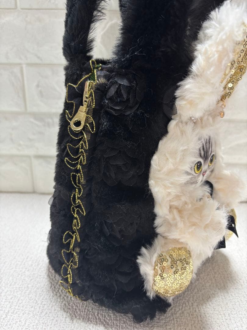 黒*こ様 コヤンイサムチョン　サイドファスナーバッグ　白うさぎちゃん　ヒョウ柄