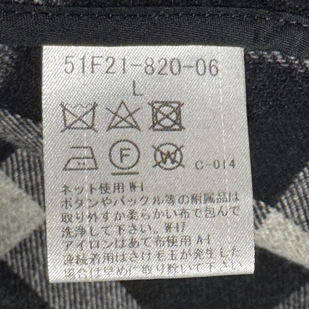 ブラックレーベルクレストブリッジ フード付ウールダッフルコート Lミドル丈グレー