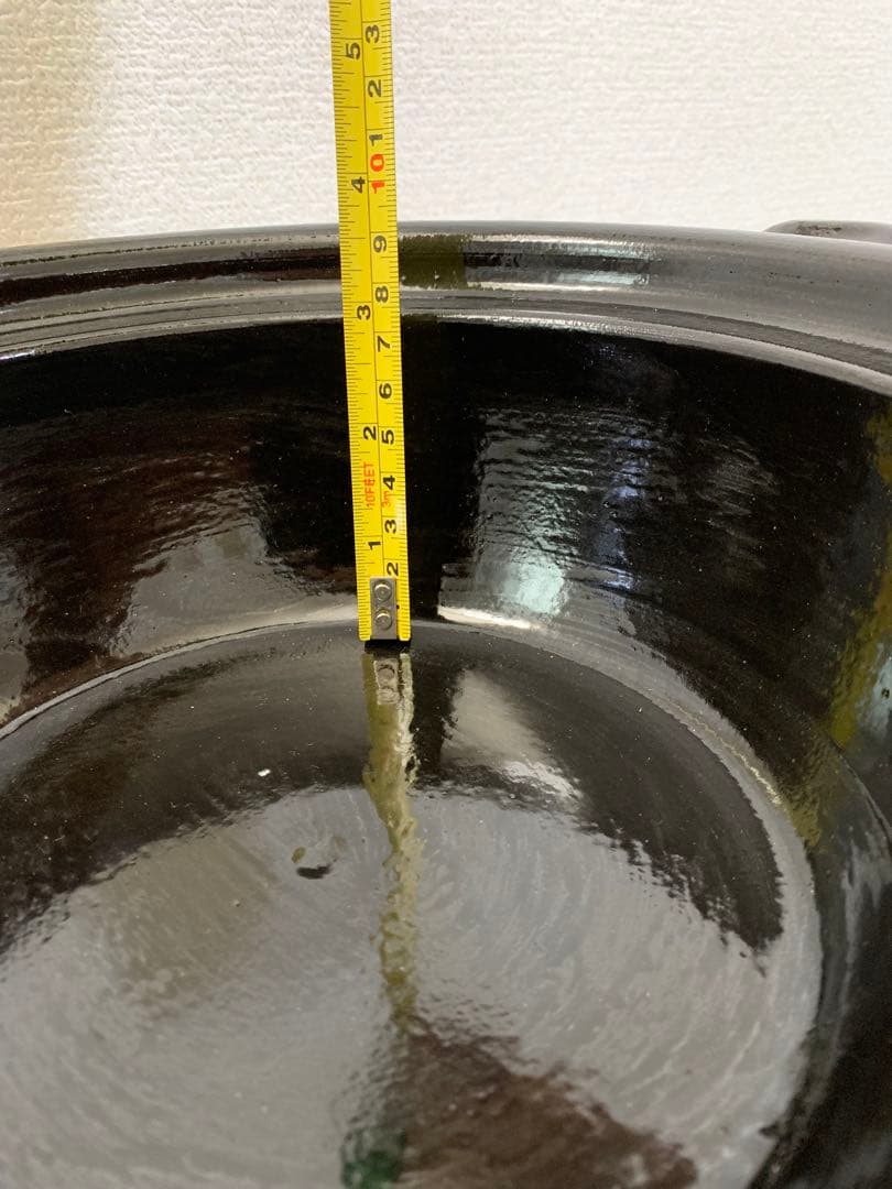 【土鍋・未使用】陶あん窯 京焼・清水焼 黒釉八号京鍋