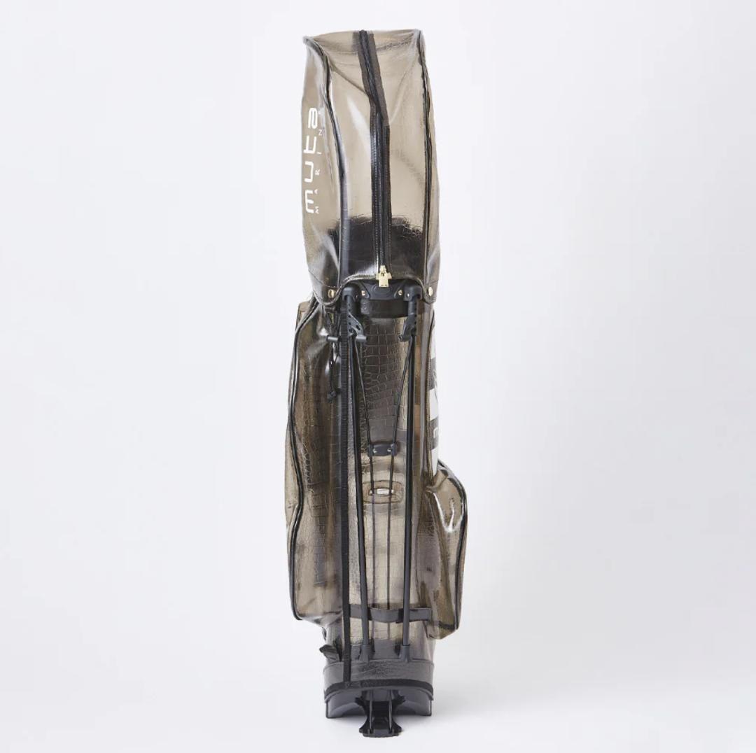 キャディバッグ エンボスクロコ クリア 黒 新品 ムータマリンゴルフ