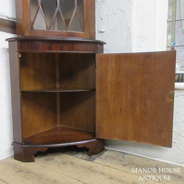 イギリス アンティーク 家具 コーナーキャビネット 飾り棚 英国 6400d