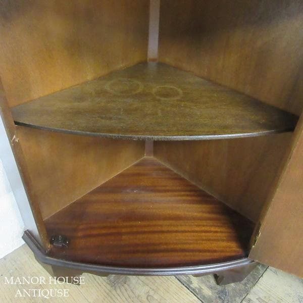 イギリス アンティーク 家具 コーナーキャビネット 飾り棚 英国 6400d