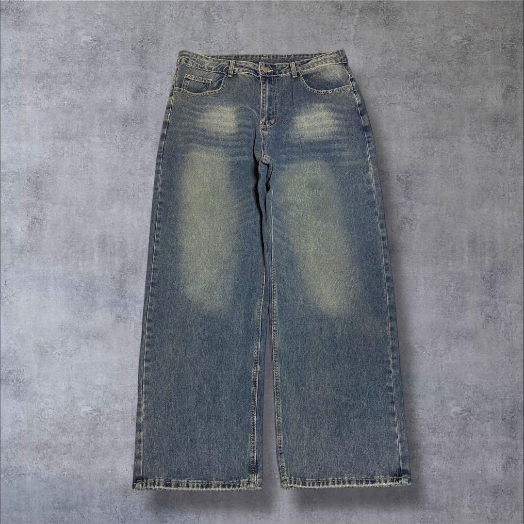 柄 ニット バギー デニム コーデ シティーボーイ c-boy style