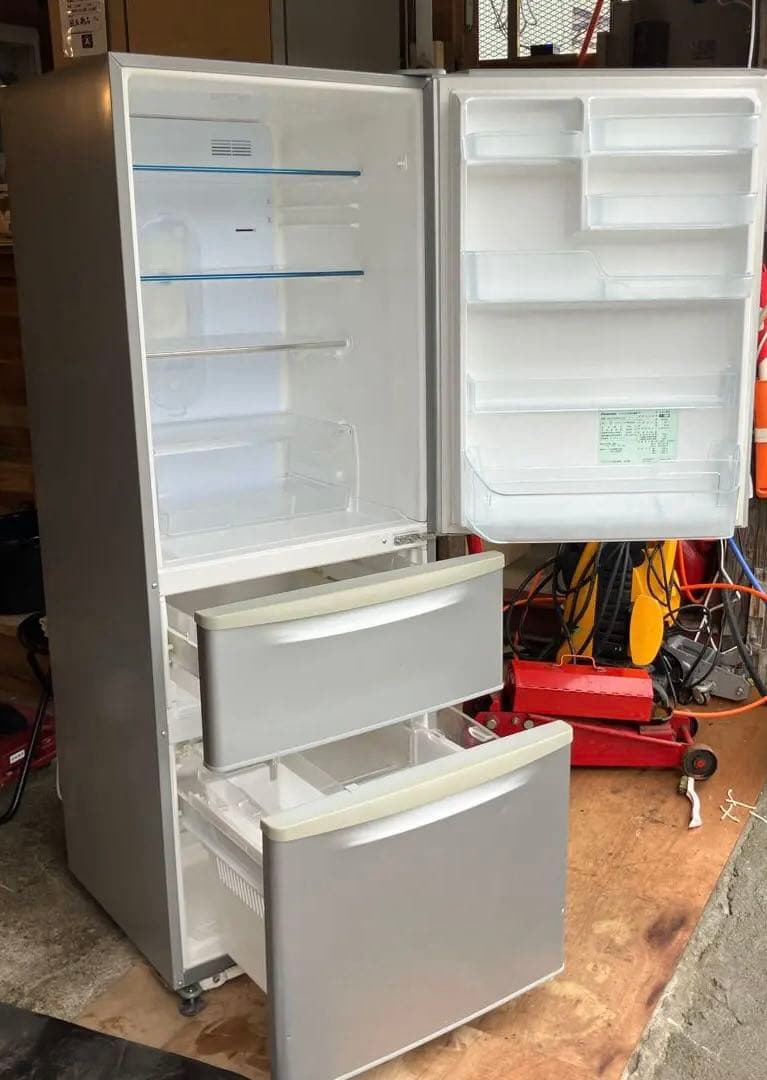 パナソニック　2009年製　320L大型冷蔵庫　NR-C328M-S