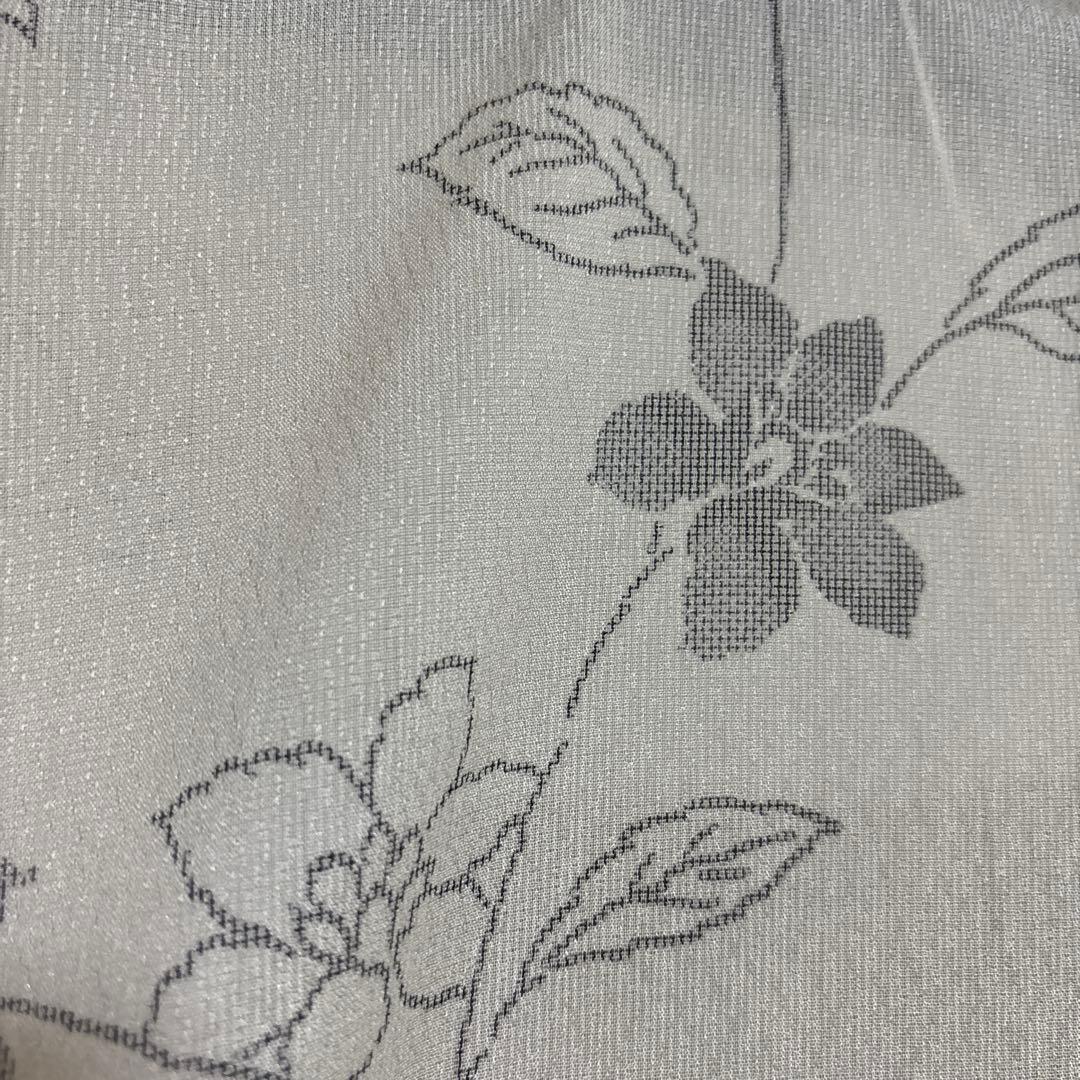 未使用級 美品 単衣　紗紬風　小紋 夏　フルセット 高級化繊