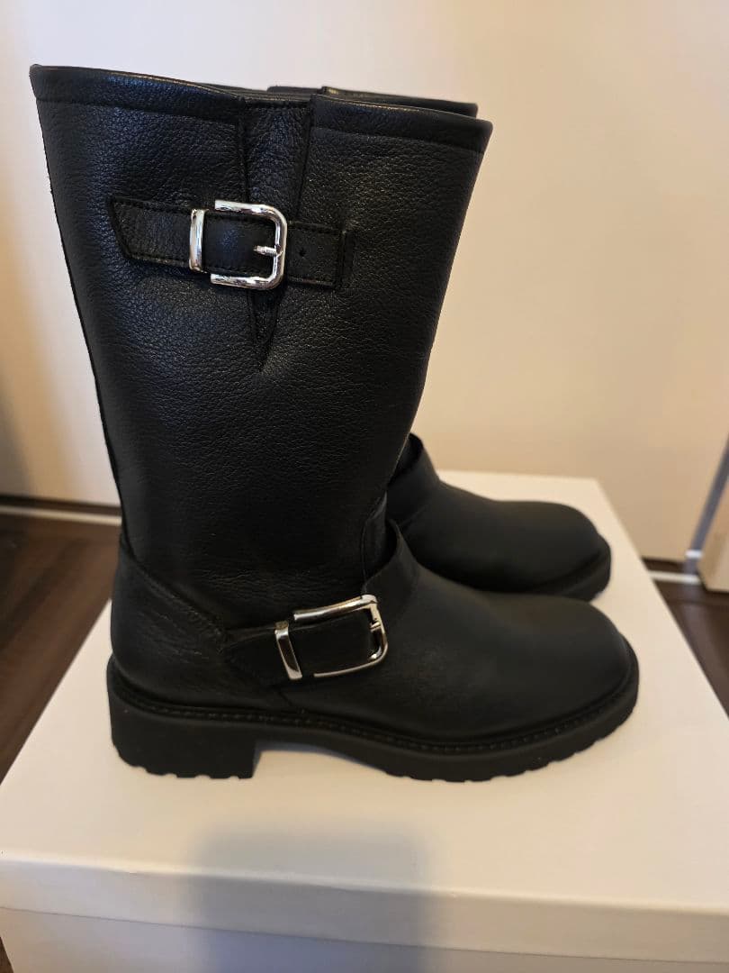 試着のみ Le Talon レザーエンジニアブーツ ブラック Mサイズ