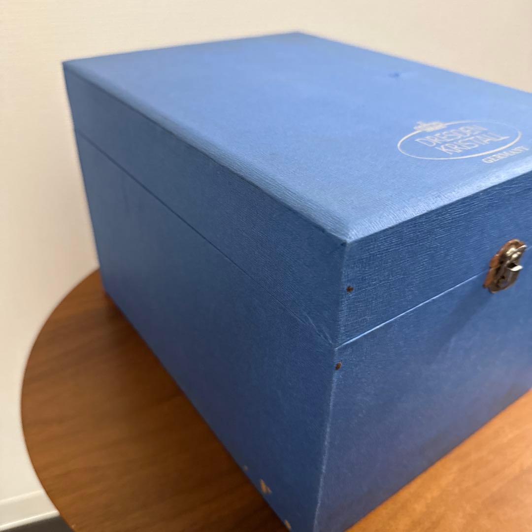 ドレスデンクリスタル グリーン ガラス 花瓶 フレア型