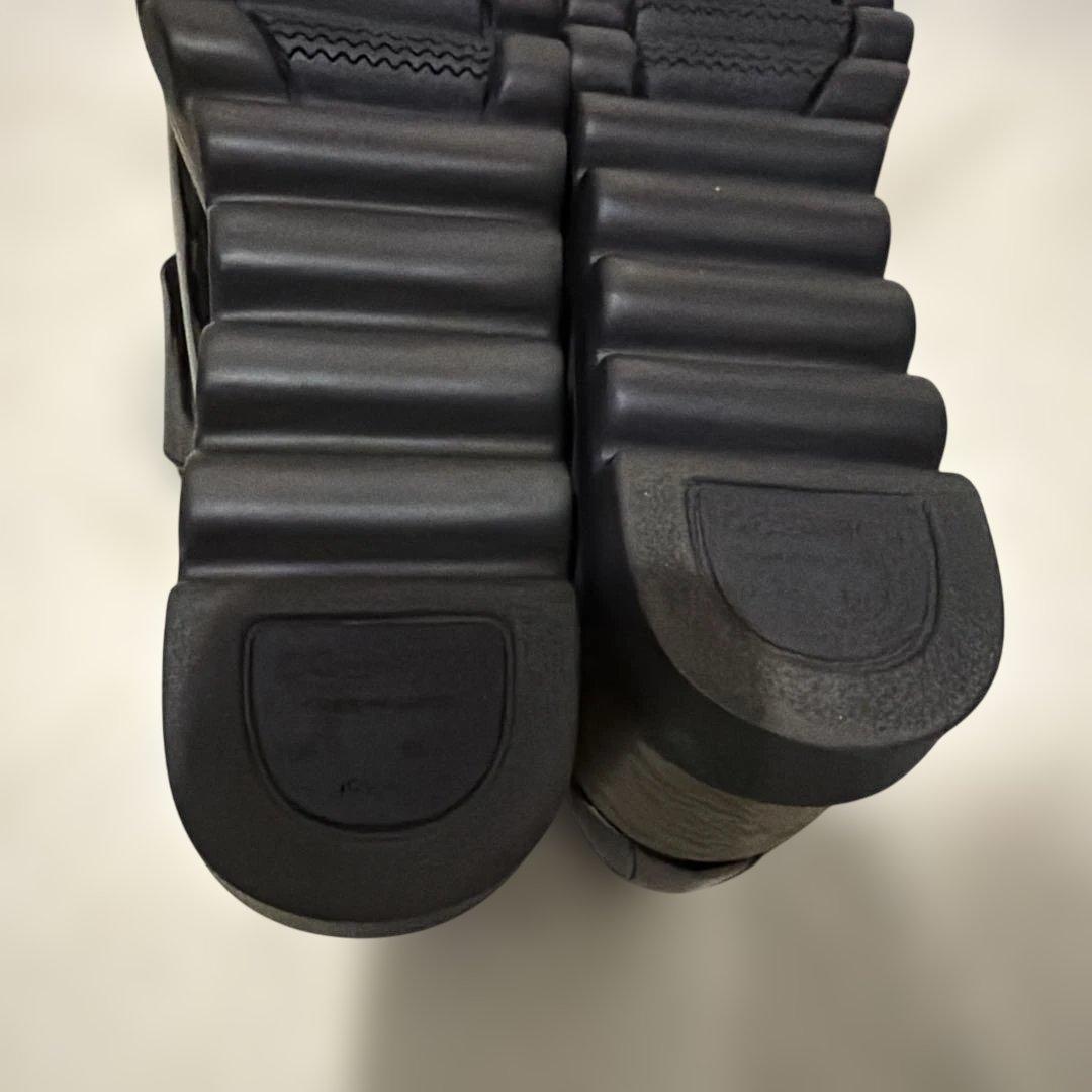 ヒルズアベニューOCEANICA ブラック エナメル ファー シューズ　厚底　黒