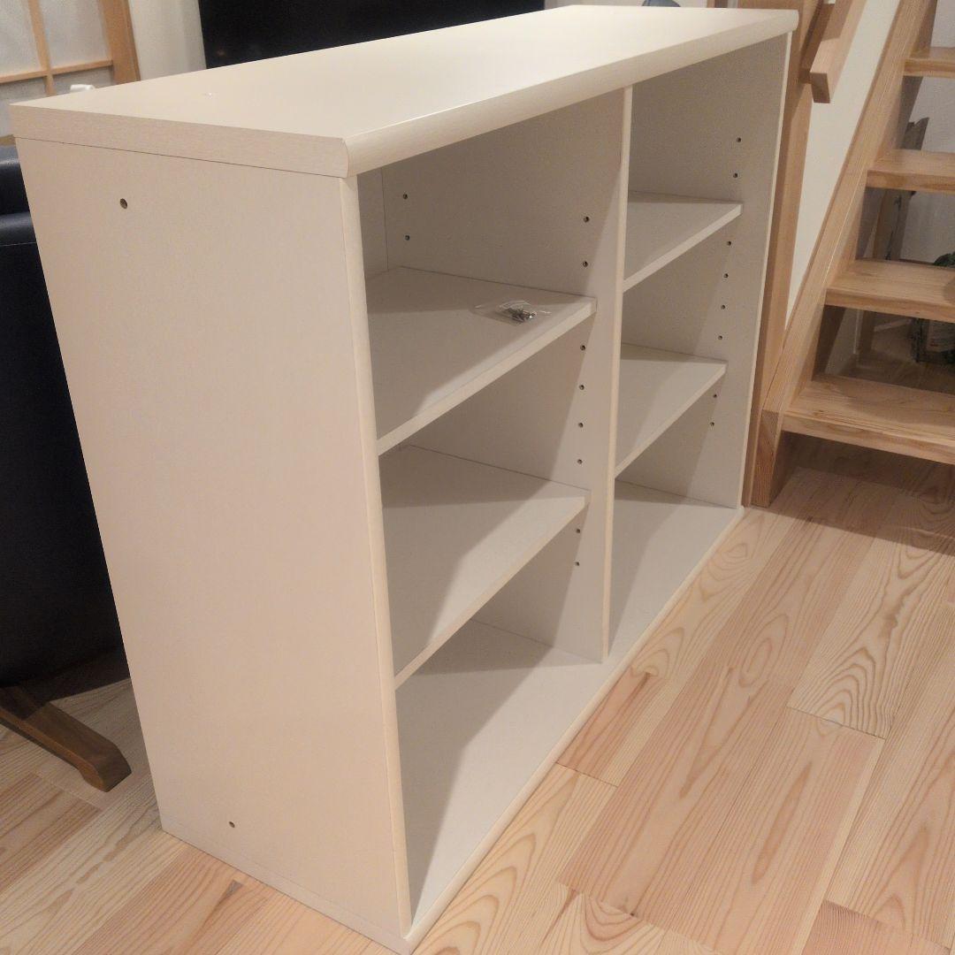 小島工芸 書棚収納棚 キャビネット　ホワイト 幅120cm 奥行41cm