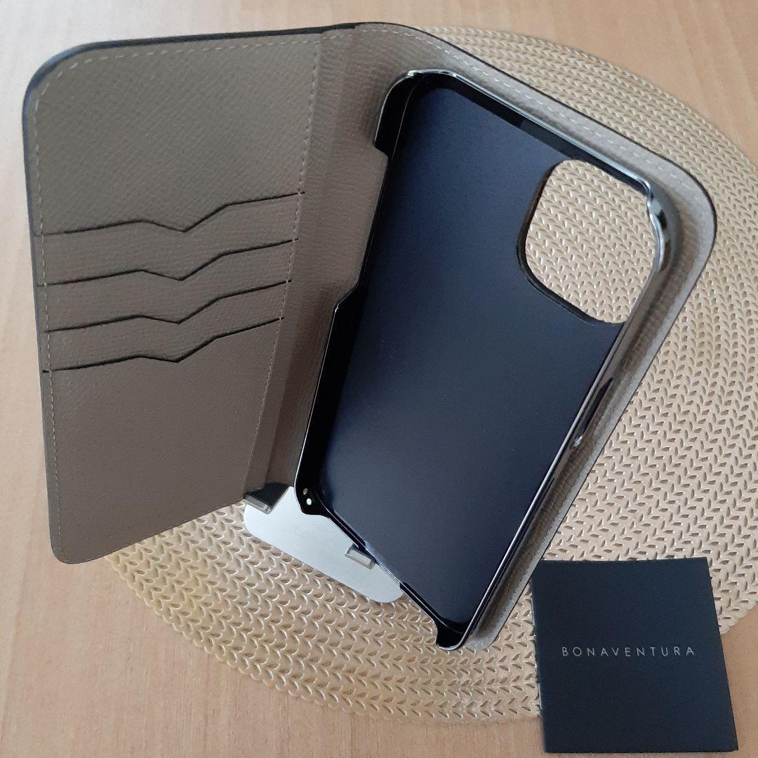 【ボナベンチュラ】 ダイアリーケース iPhone 14 Plus, グレージュ