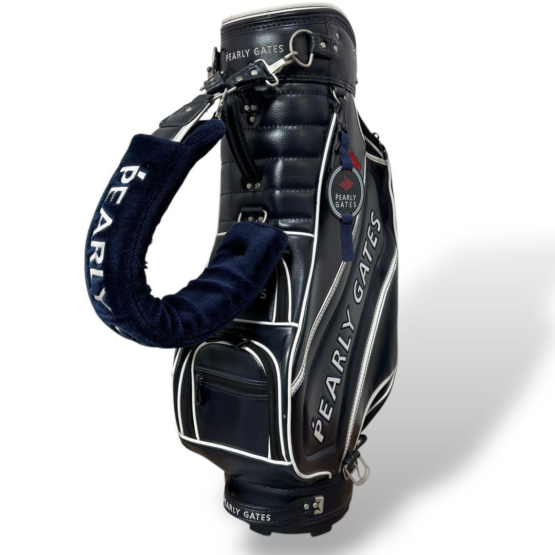 入手困難 良品 PEARLY GATES キャディバッグ ネイビー ツアーモデル