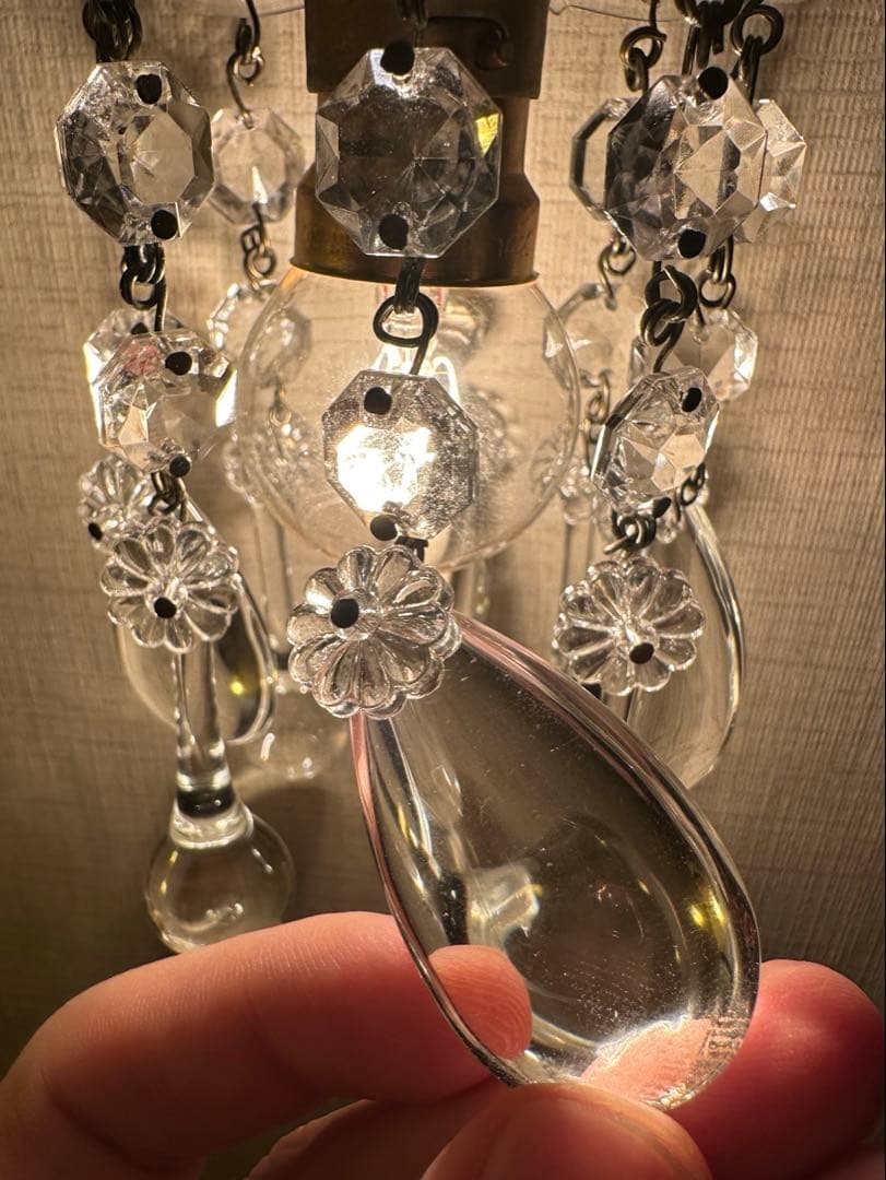 1900's フランス アンティーク 雨に濡れた小さなお花のミニシャンデリア＊