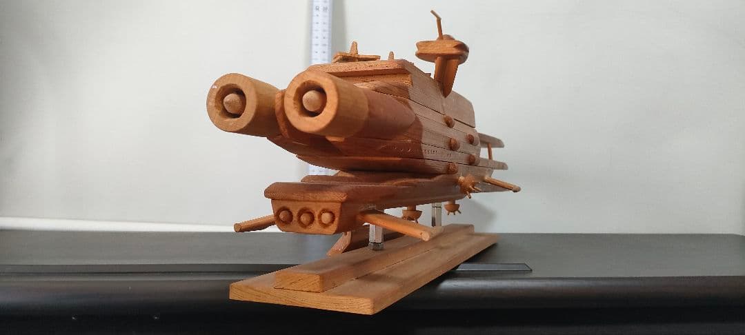 手作り木工・多層式(三段式)航空母艦(材料　ヒノキ製素地仕上げ)