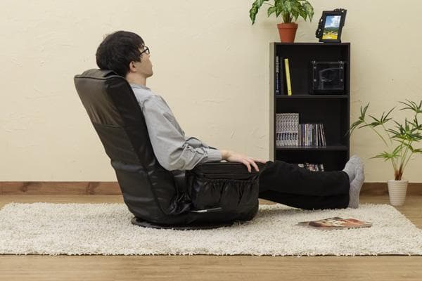 《新品・送料無料》レバー式14段回転座椅子　BK/BR/IV