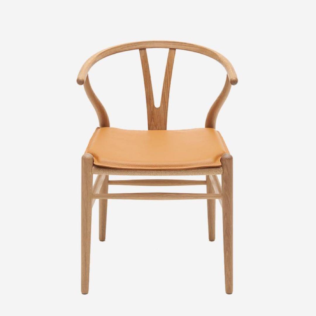 CH24 Yチェア専用 レザークッション ゴールデンブラウン