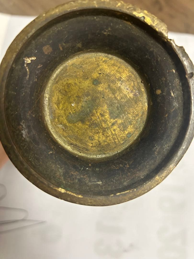 古花瓶，宣德銅製，古董，時代物