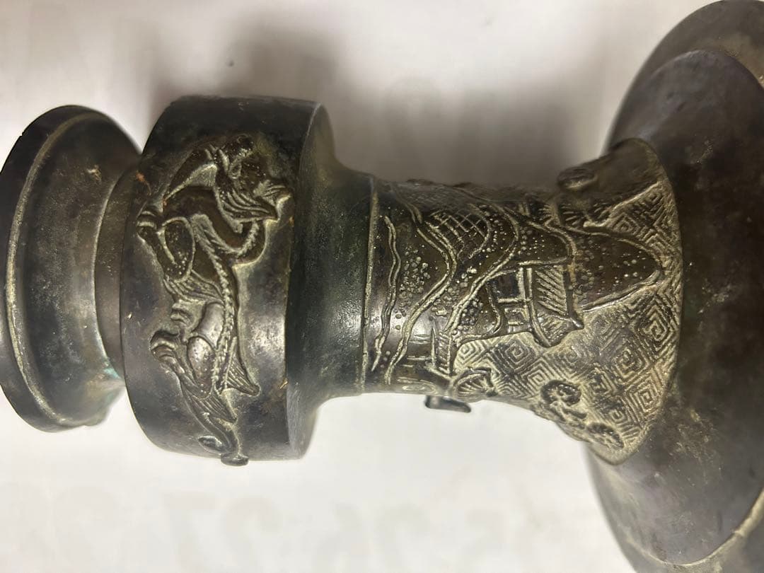 古花瓶，宣德銅製，古董，時代物