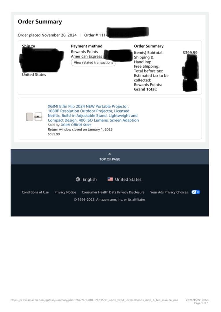 Xgimi Elfin Flip 2024 ジャンク