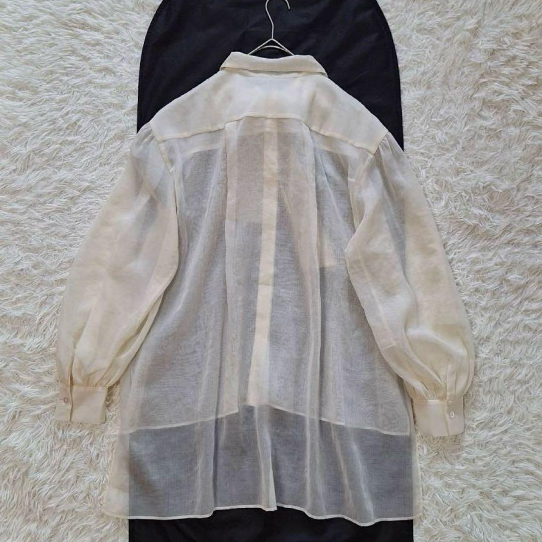 極美品✨ADORE 定価4万 ソフトオーガンジーブラウスシアー ボウタイ