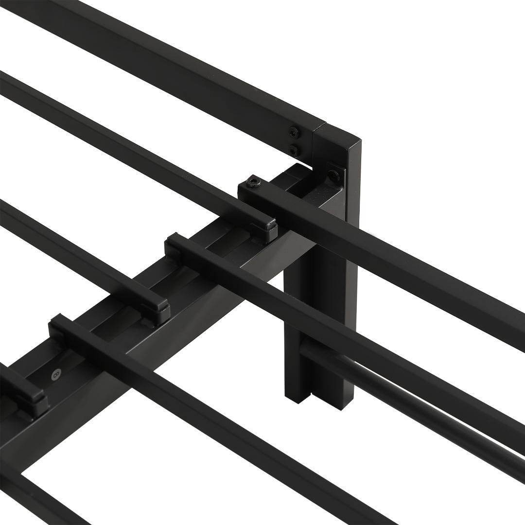 【ブラック】伸長式ベッド シングル パイプベッド 伸縮 下収納 パイプベッド