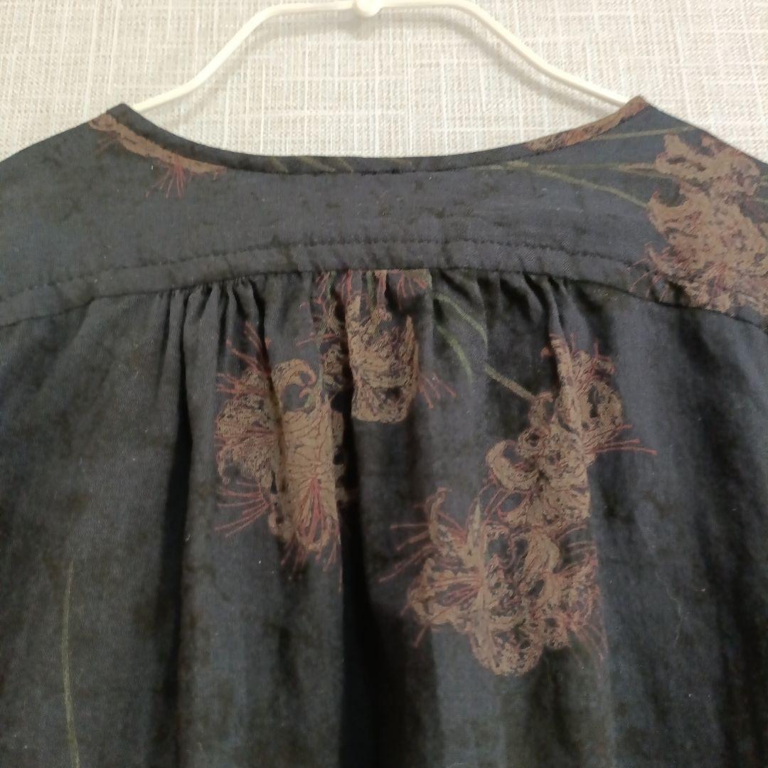 【美品】pas de calais 　Higanbana 　彼岸花　ブラウス　黒