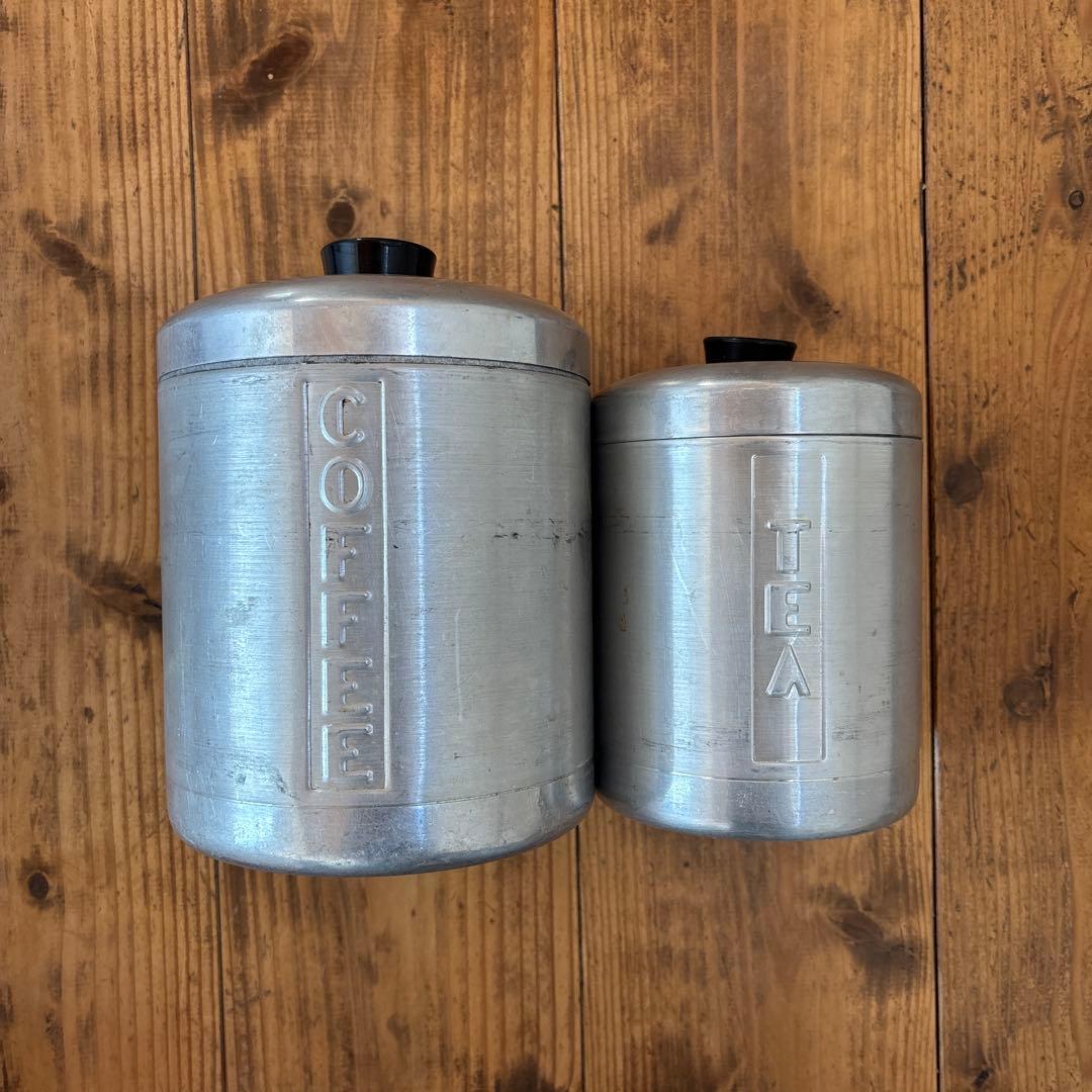 アメリカンヴィンテージ　アルミ製キャニスター2個セット