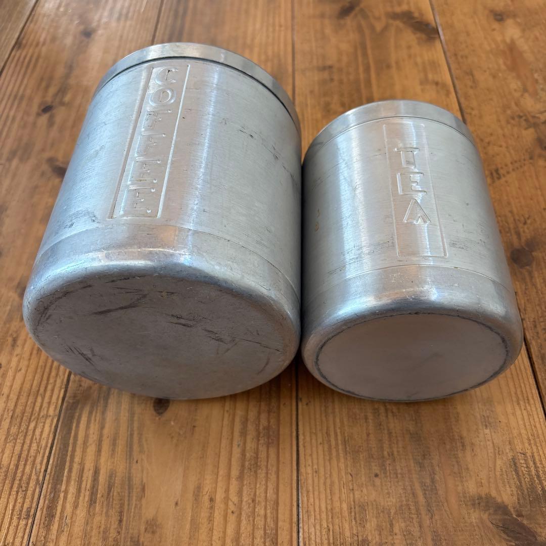 アメリカンヴィンテージ　アルミ製キャニスター2個セット