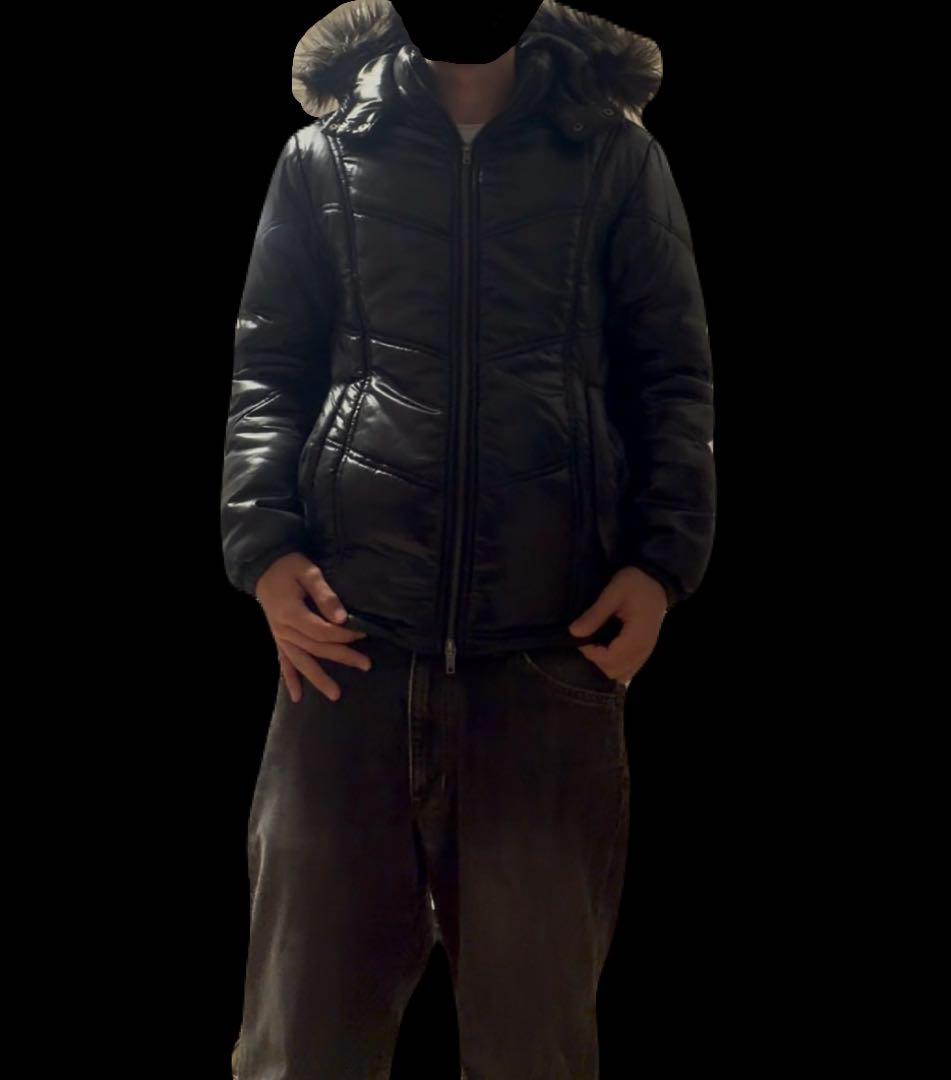 平成ギャル男　y2k 光沢ファーダウン　grunge punk archive