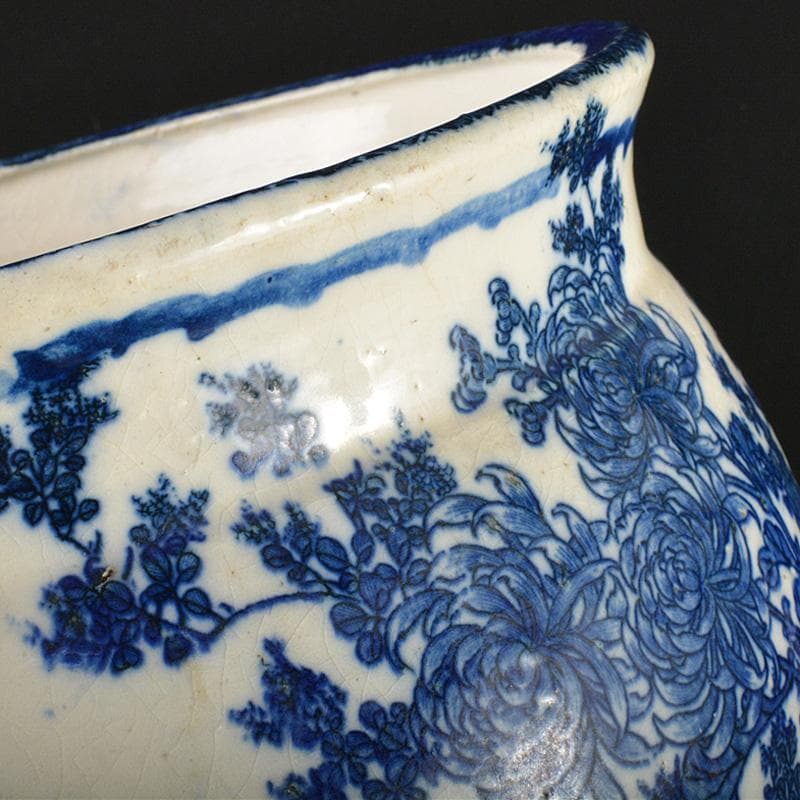 瀬戸焼　古瀬戸染付　菊文　壷　M　R7323F