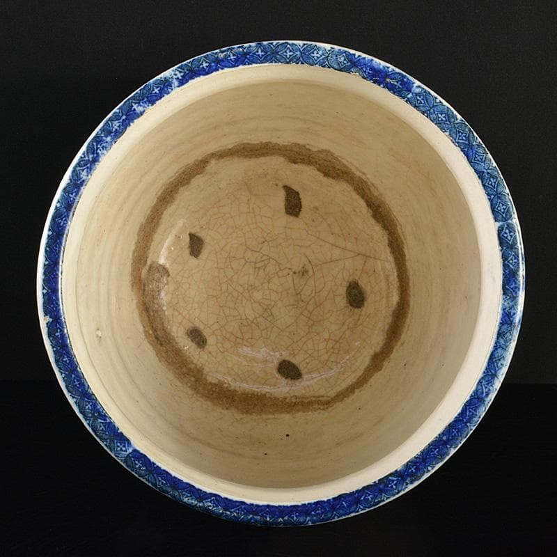 瀬戸焼　古瀬戸染付　菊文　壷　M　R7323F