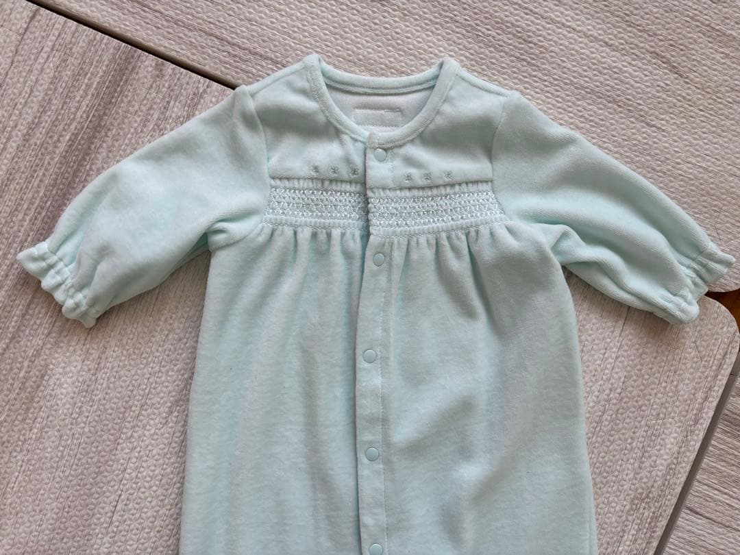 破格ミキハウス ファースト ミントグリーン ベビー ロンパースセット