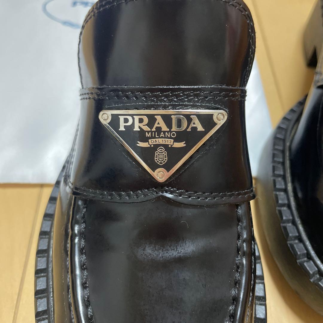 美品 PRADA プラダ レディース ローファー 革靴 37 23.5cm