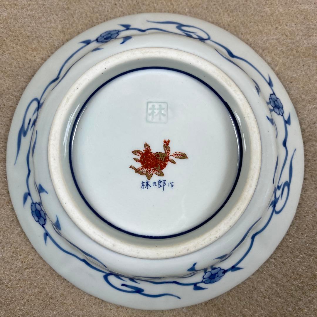 林九郎 錦 菊割内外 金彩 松竹梅 中鉢 5枚セット