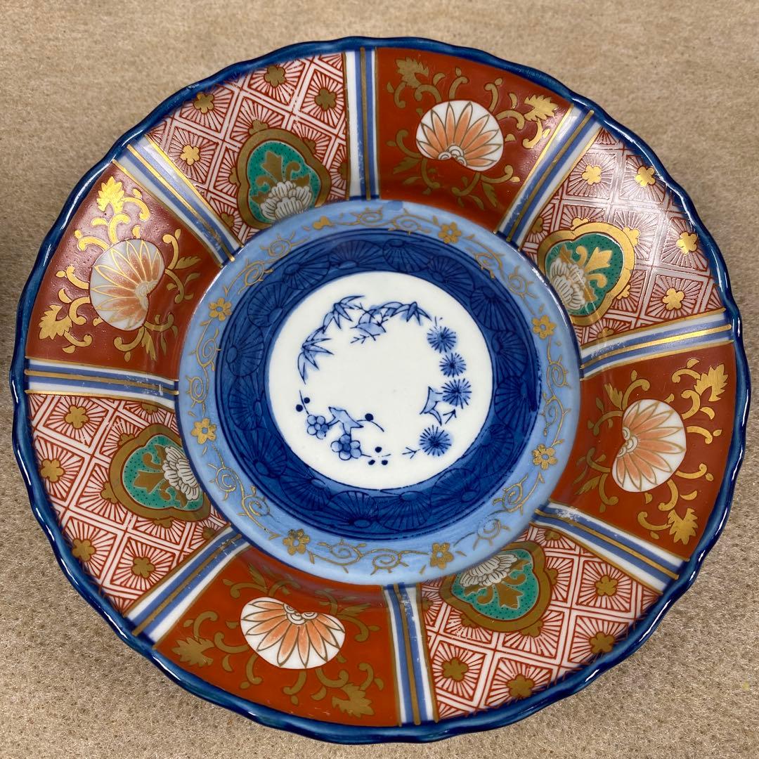 林九郎 錦 菊割内外 金彩 松竹梅 中鉢 5枚セット