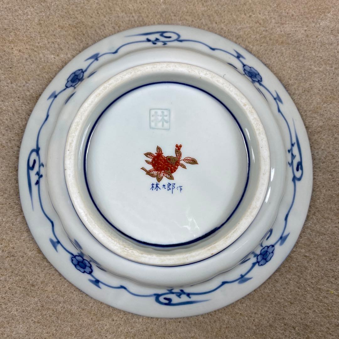 林九郎 錦 菊割内外 金彩 松竹梅 中鉢 5枚セット