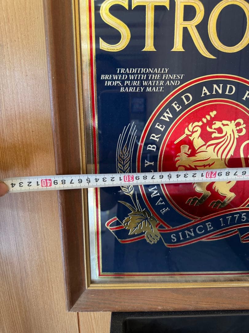 STROH'S プレミアムビール看板 約40cm x 30cm