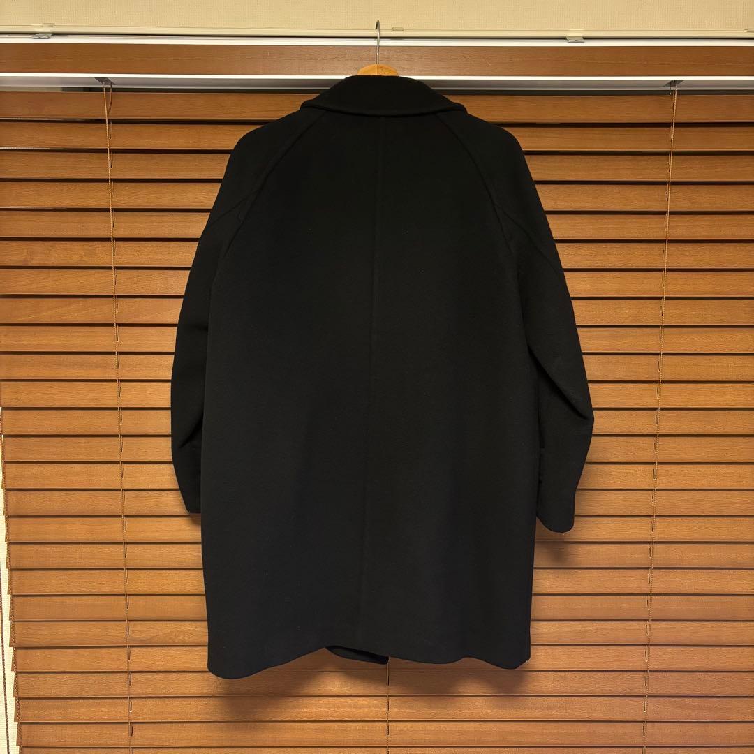 FRAMe WORK ラムウールMIXシャルムバルカラーコート　ブラック36