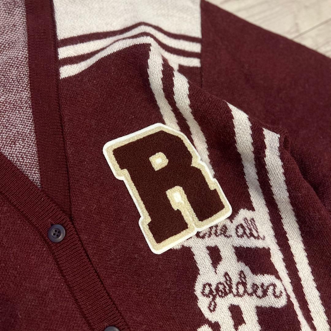 ＜6(ROKU)＞WOOL WAPPEN V NECK CARDIGAN