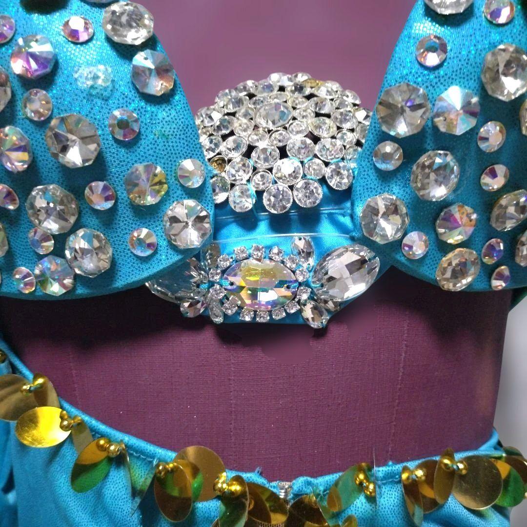 サハルオカーシャ ベリーダンス衣装 ブルー バラディドレス サイーディドレス