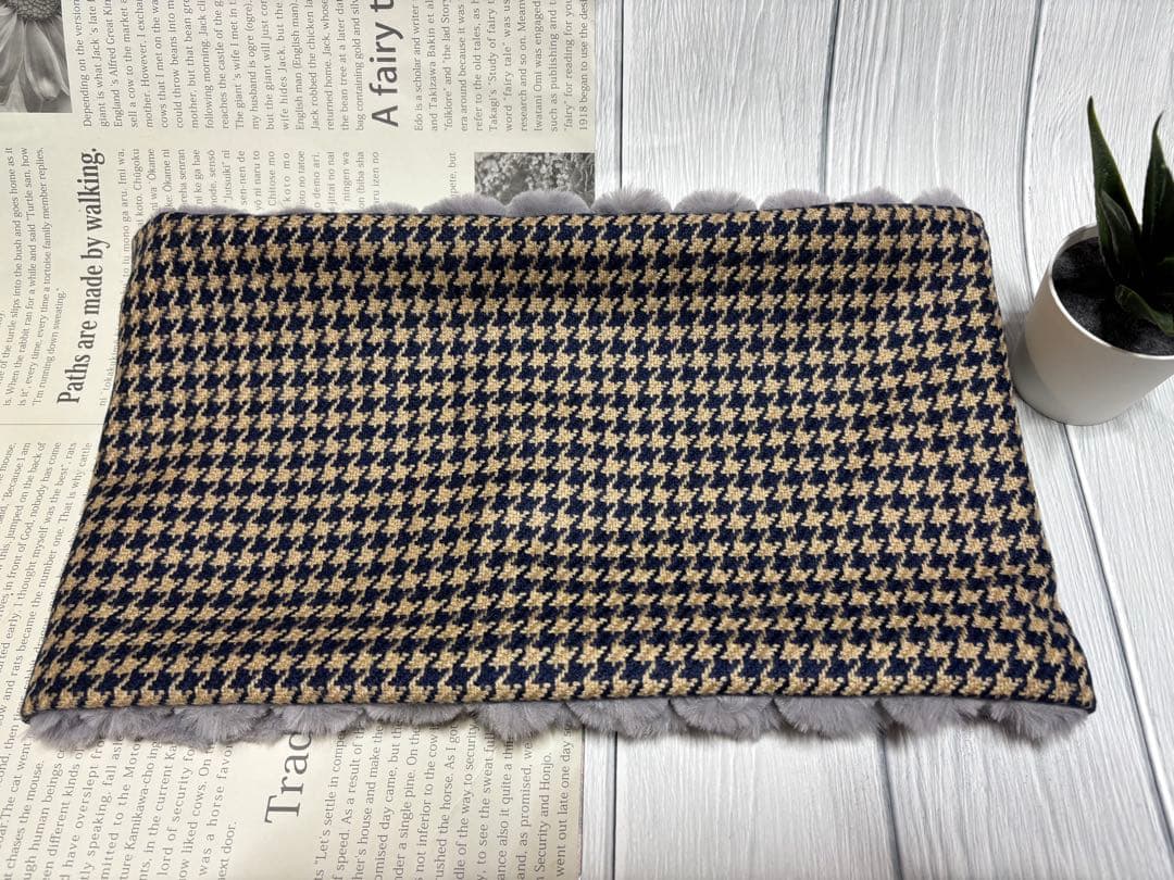 ハウンドツゥース柄のネックウォーマー　カシミア　　ポップコーンボア10点おまとめ