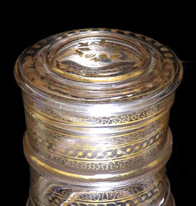 オールド・バカラ 1900年頃 金彩蓋物 希少絵柄 ボンボニエール アートピース