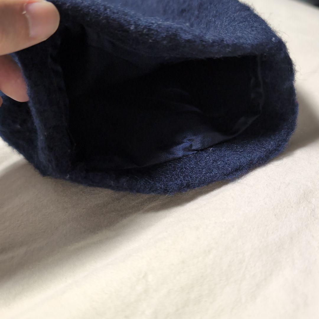 SHIPS any シャギー ノーカラー コクーン コート ネイビー 24AW