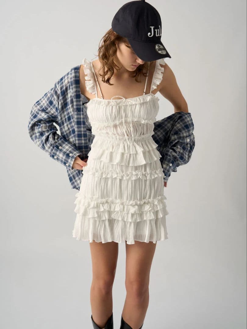 【新品タグ付き】スナイデル　ワッシャープリーツキャミソール　ホワイト