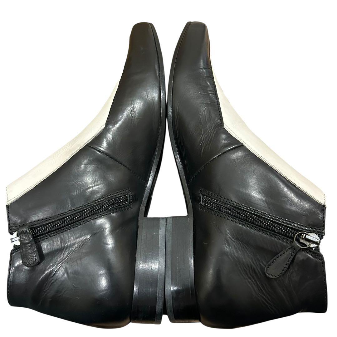 新品未使用　MCQ マックイーン　ポインテッドトゥ　ブーティ　モノトーン　革靴